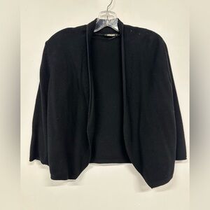 Olsen black cotton open cardigan size 4 relaxed fit 3/4 sleeve
Capsule Wardrobe